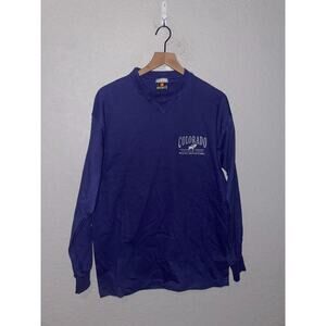 Vintage Colorado Rocky Mountains Shirt Blue Long Sleeve Signal Tee VTG 90s Large